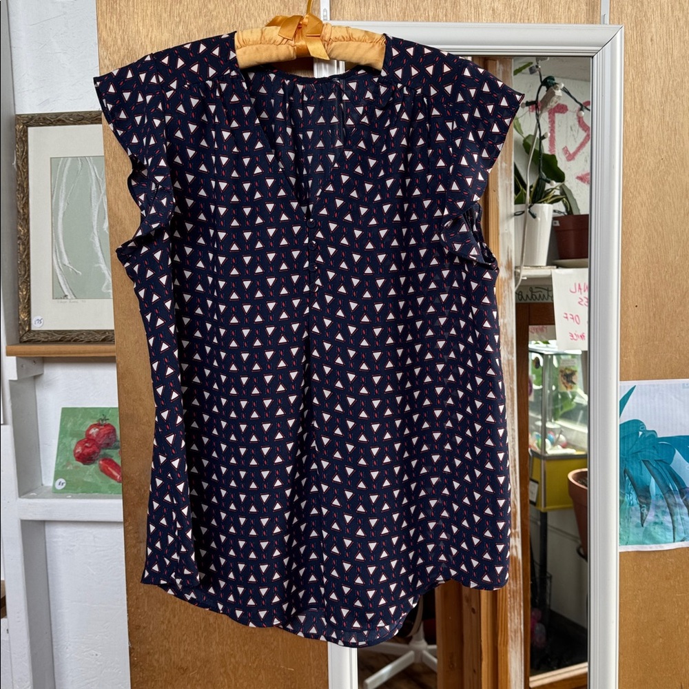 Blue Vneck Top
